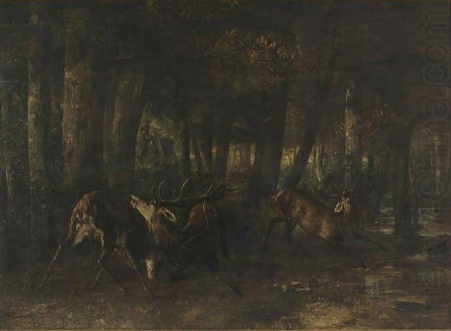 Spring Rut. The Battle of the Stags (1861) by Gustave Courbet, Gustave Courbet